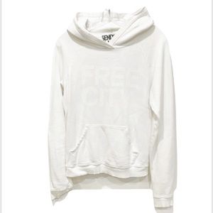 FREECITY Basic Goodness White Hoodie Size 0 Excellent Condition